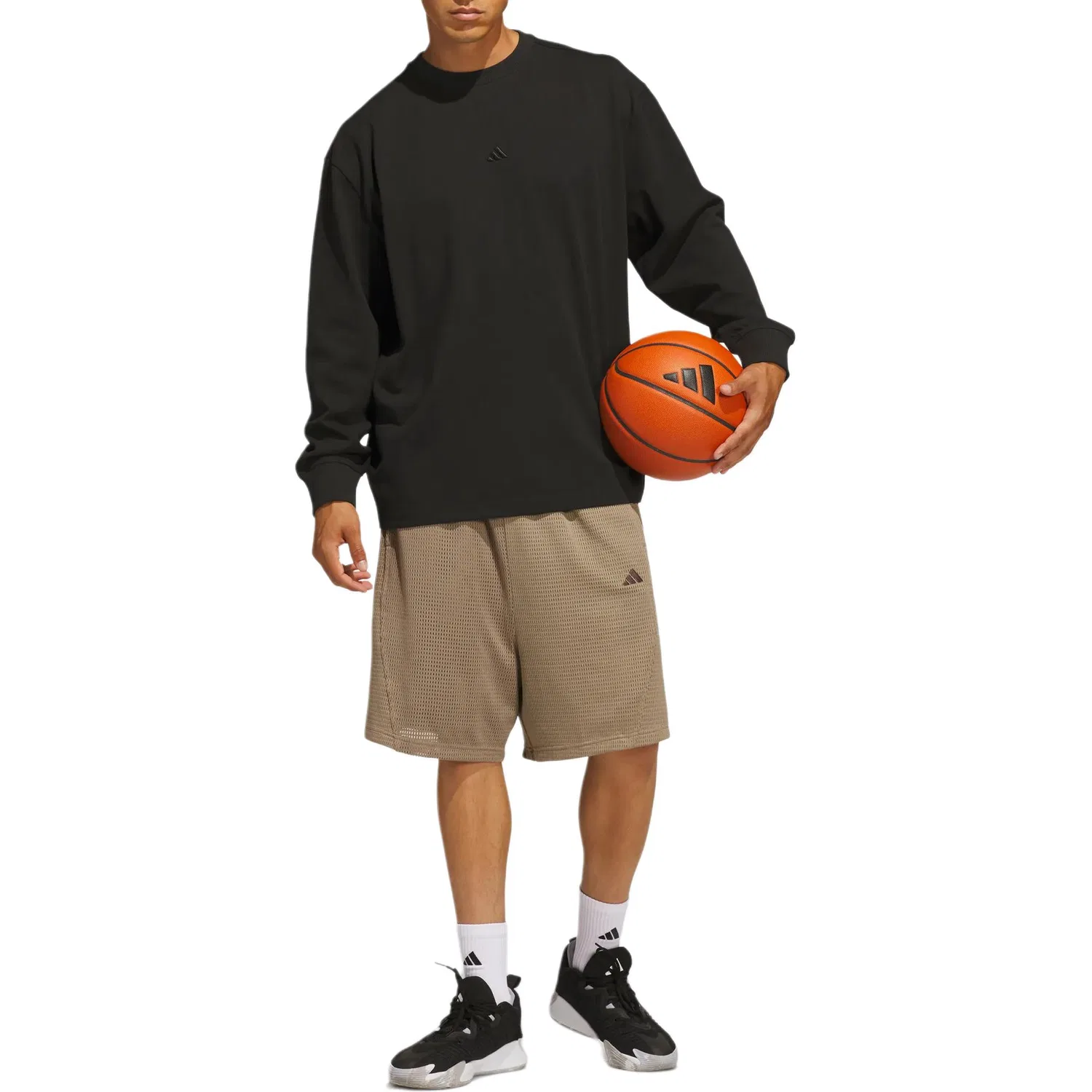 Футболка Adidas Basketball с круглым вырезом, Black — фото 3