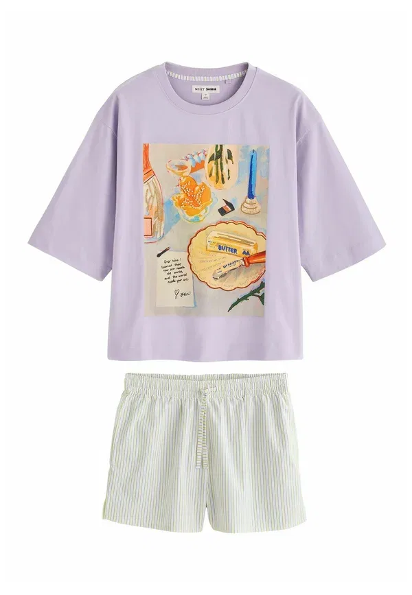 Пижамный комплект хлопковый Regular fit - seminal x lindsey cherek waller short pyjamas set Next, синий