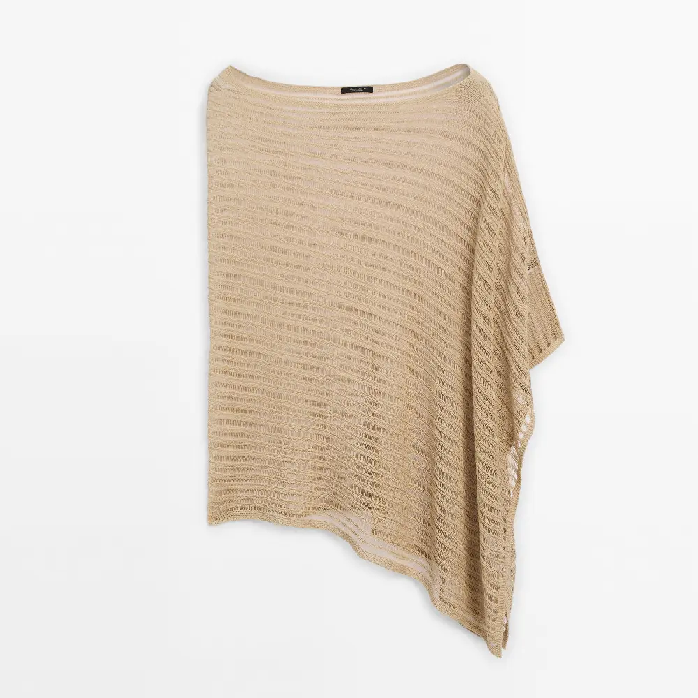 

Свитер Massimo Dutti Semi-sheer Asymmetric, золотой