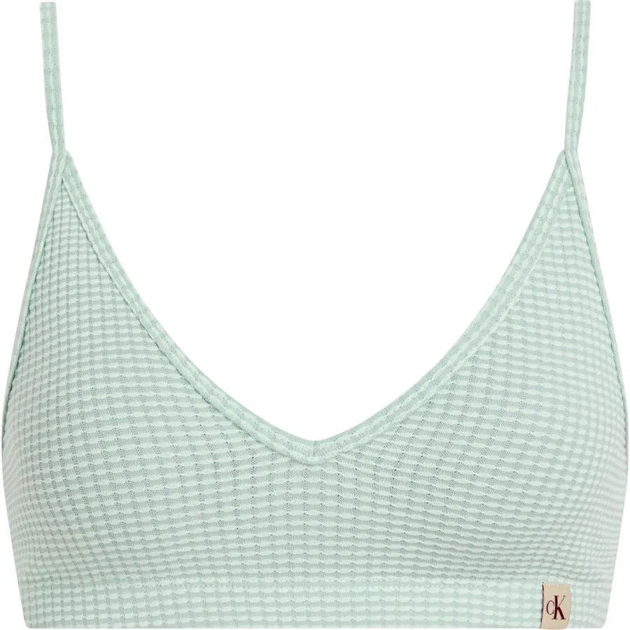 Спортивный бюстгальтер Calvin Klein Waffle Texture Bralette Top, Зеленый