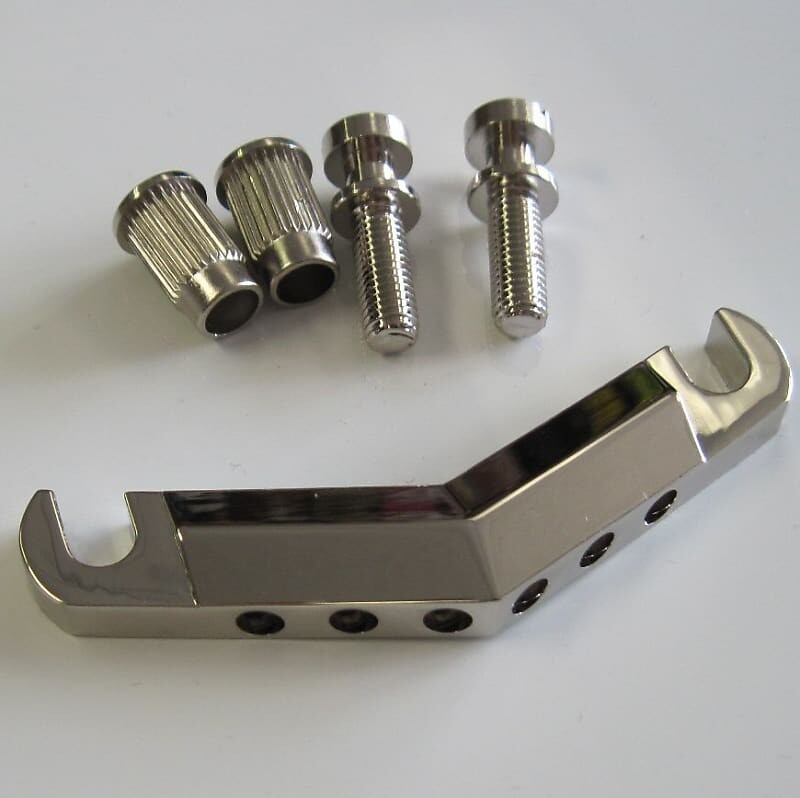 

Наконечник Gretsch Nickel V Stoptail Stop со шпильками и якорями 7709343000 Nickel V Vee Streamliner tail piece 770-9343-000