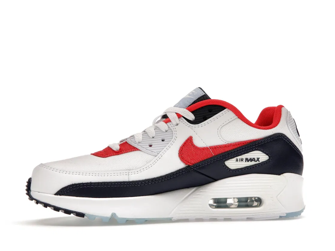 Детские кроссовки Lifestyle Nike Air Max 90, White/Midnight Navy/Psychic Blue/Chile Red — фото 3