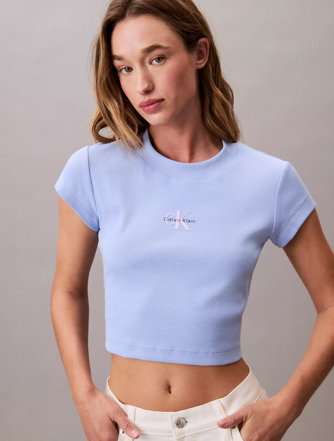 Футболка Calvin Klein Monologo Baby, умеренно-синий — фото 2