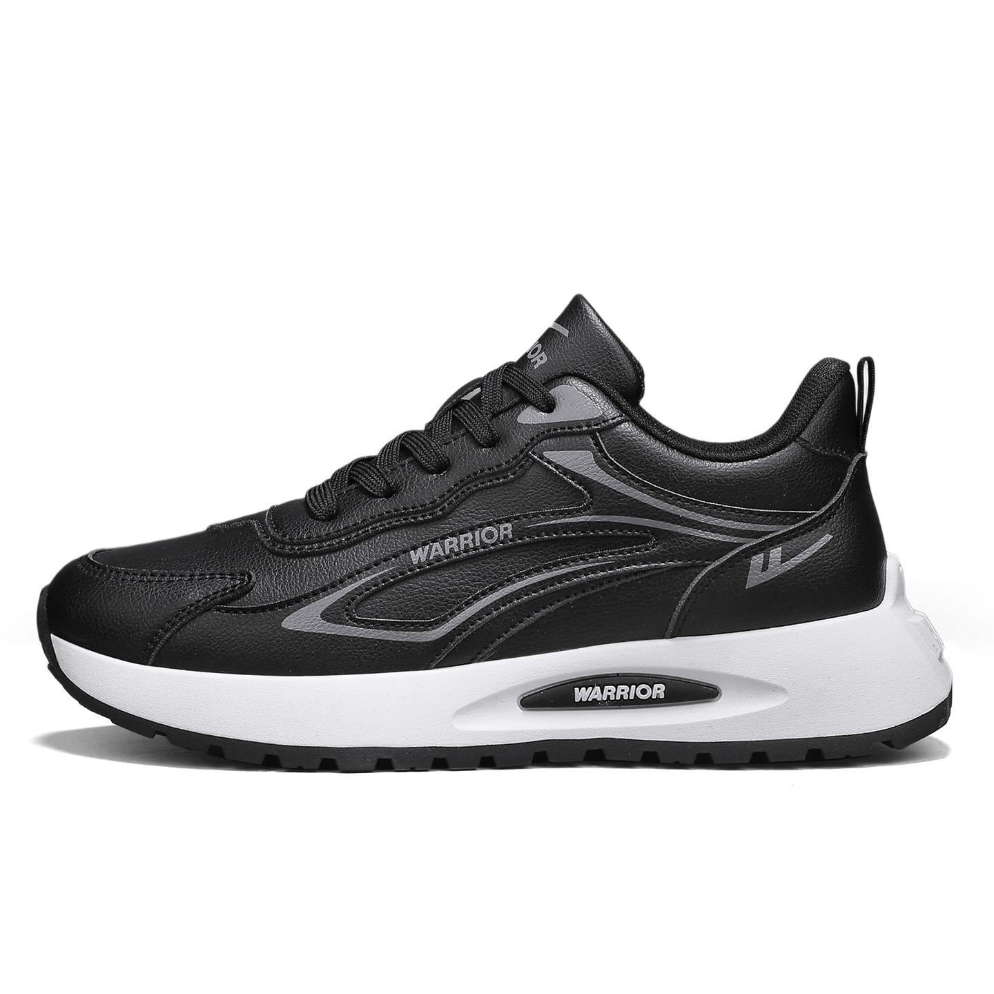 

Мужские повседневные низкие кроссовки с увеличенной высотой, устойчивые к истиранию и скольжению WARRIOR, черный серый