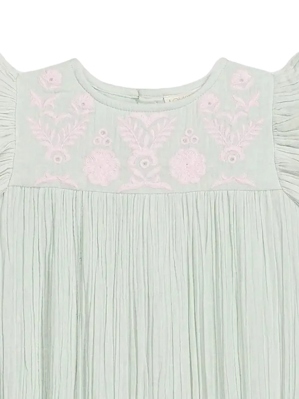 Комбинезон Nusha с вышивкой и оборками Louise Misha Kids, зеленый — фото 2