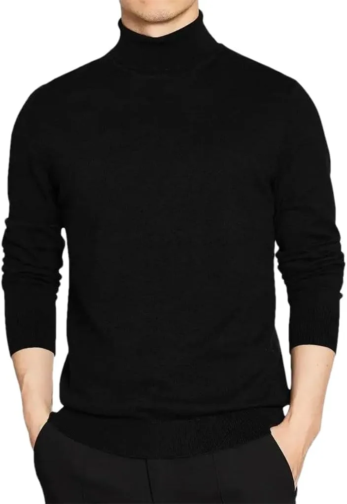 

Мужской базовый однотонный водолазный теплый свободный свитер