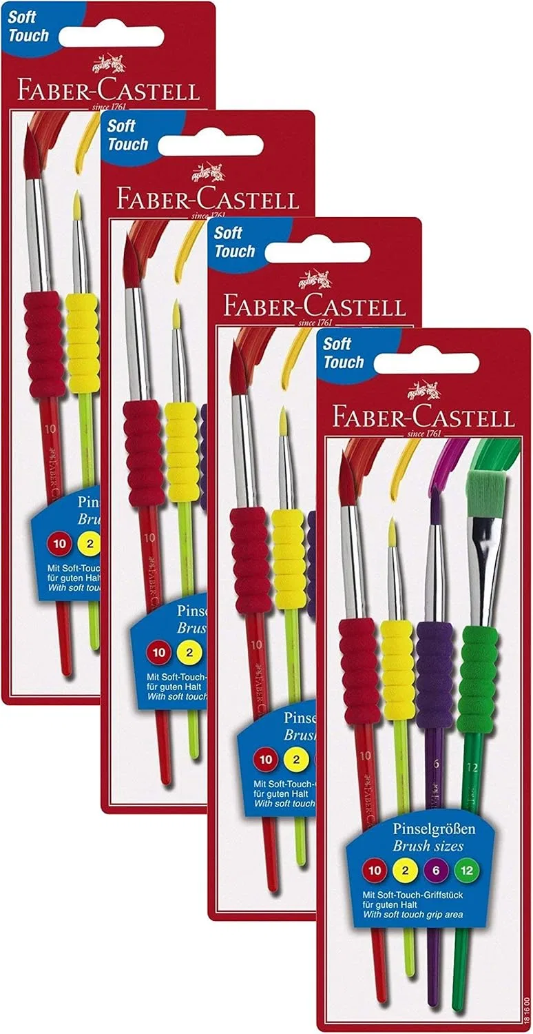 Набор кистей для рисования с мягкой ручкой от Faber-Castell Faber-Castell, Brush Set Only
