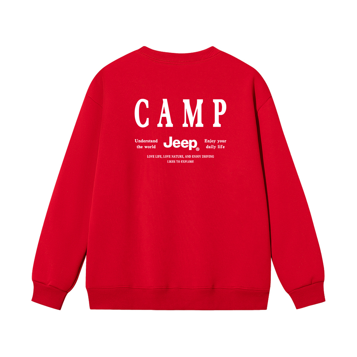 

Детская толстовка с круглым вырезом утолщенная Jeep, new year красный fleece-lined