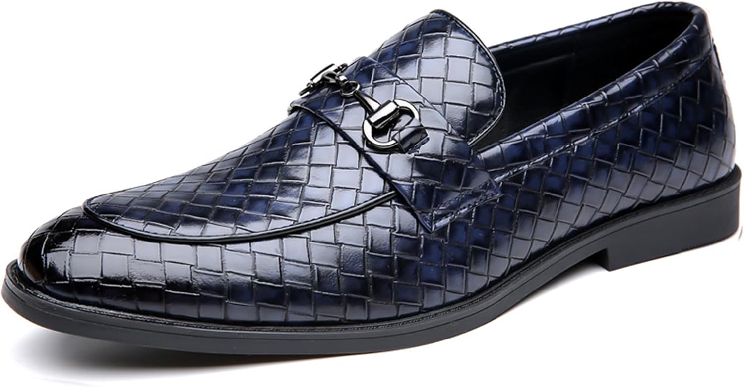 

Мужские слипоны-лоаферы Классические повседневные лоферы с перемычкой Модные формальные туфли для бизнеса, свадьбы и смокинга Abborora, синий