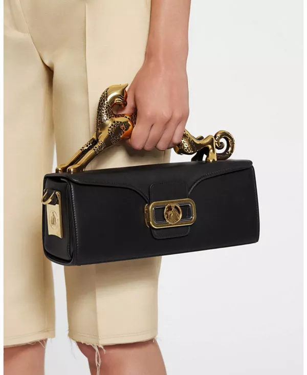 Средняя кожаная сумка для карандашей в форме кошки Lanvin, черный — фото 2