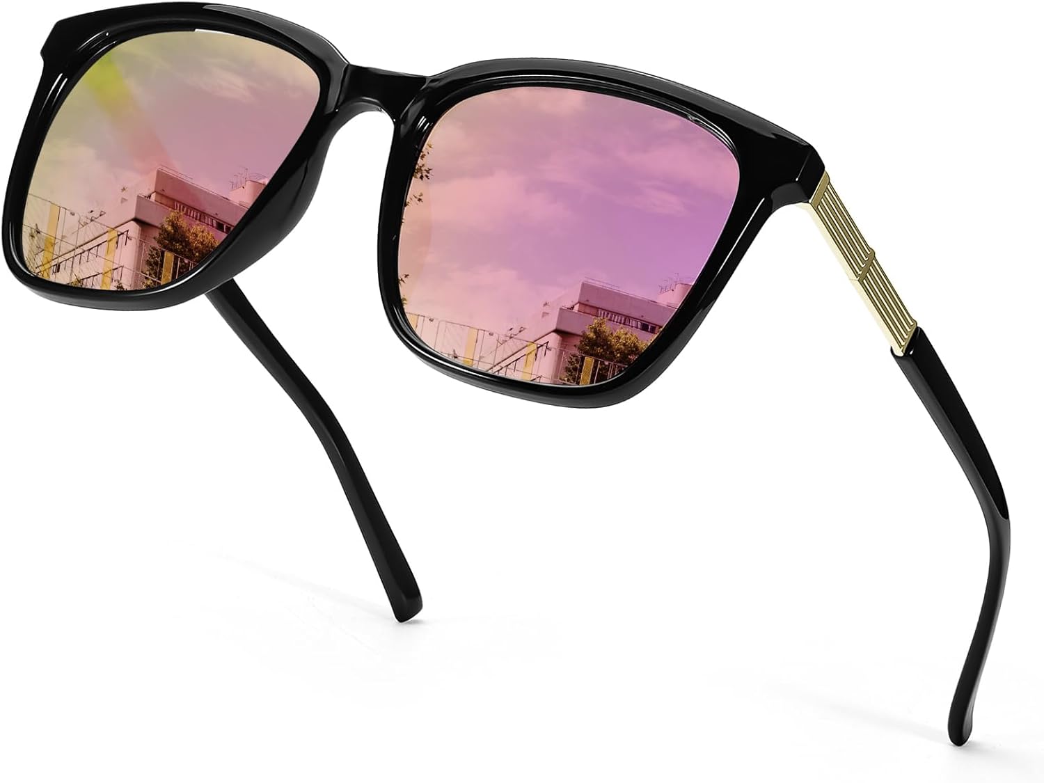 

Солнцезащитные очки SIPHEW увеличенного квадратного размера для женщин | Легкие модные солнцезащитные очки со 100% защитой от УФ-излучения UV400 | Модные зеркальные линзы, A06-black Frame,pink Mirrored-lens