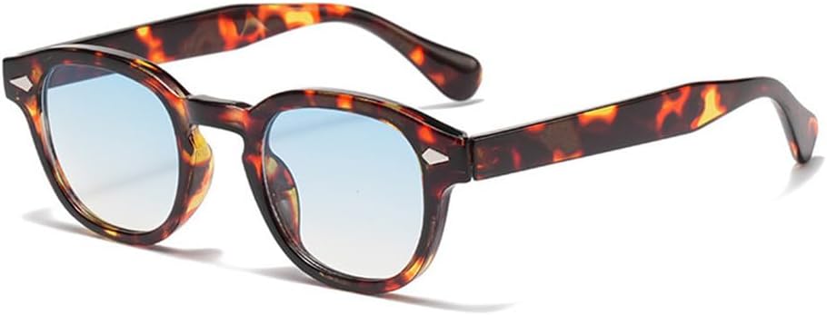 

Солнцезащитные очки с градиентным синим покрытием и круглыми заклепками UV400 для женщин и мужчин, для занятий спортом на открытом воздухе и верховой езды UYPTK, A2 Leopard Blue