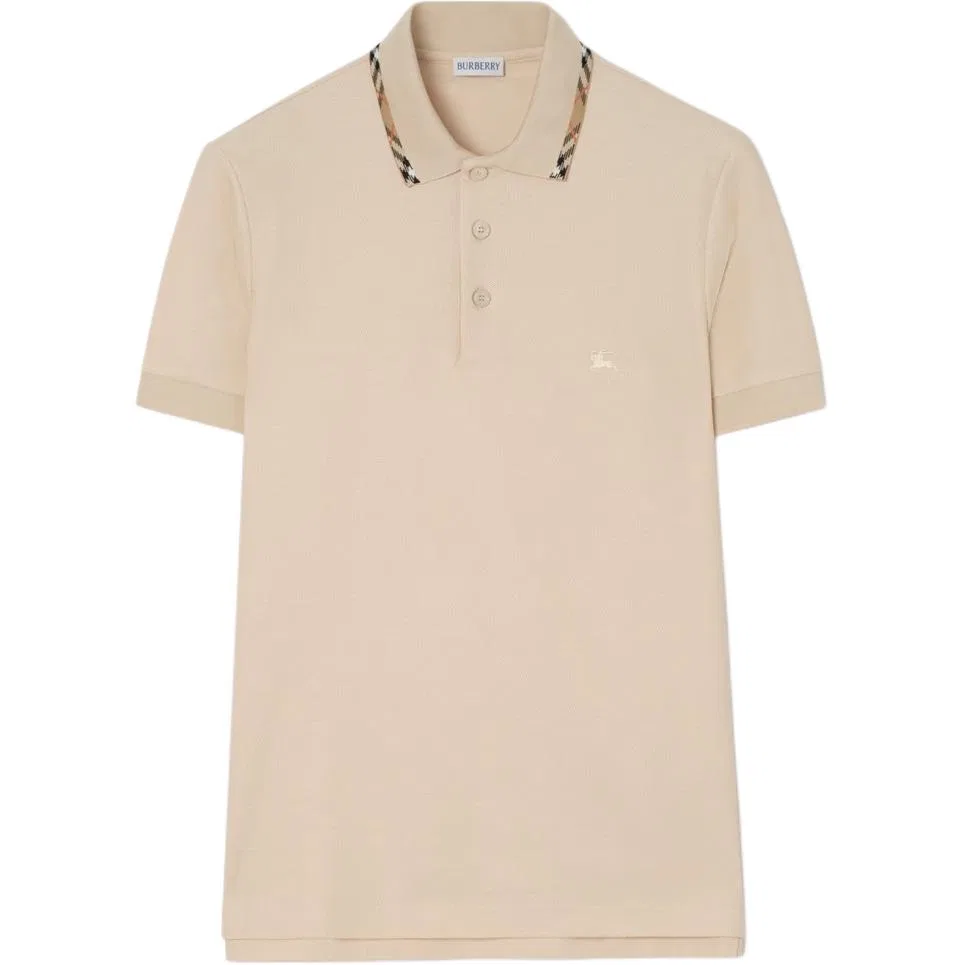 Поло Burberry Slim Fit мужское, бежевое, для лета