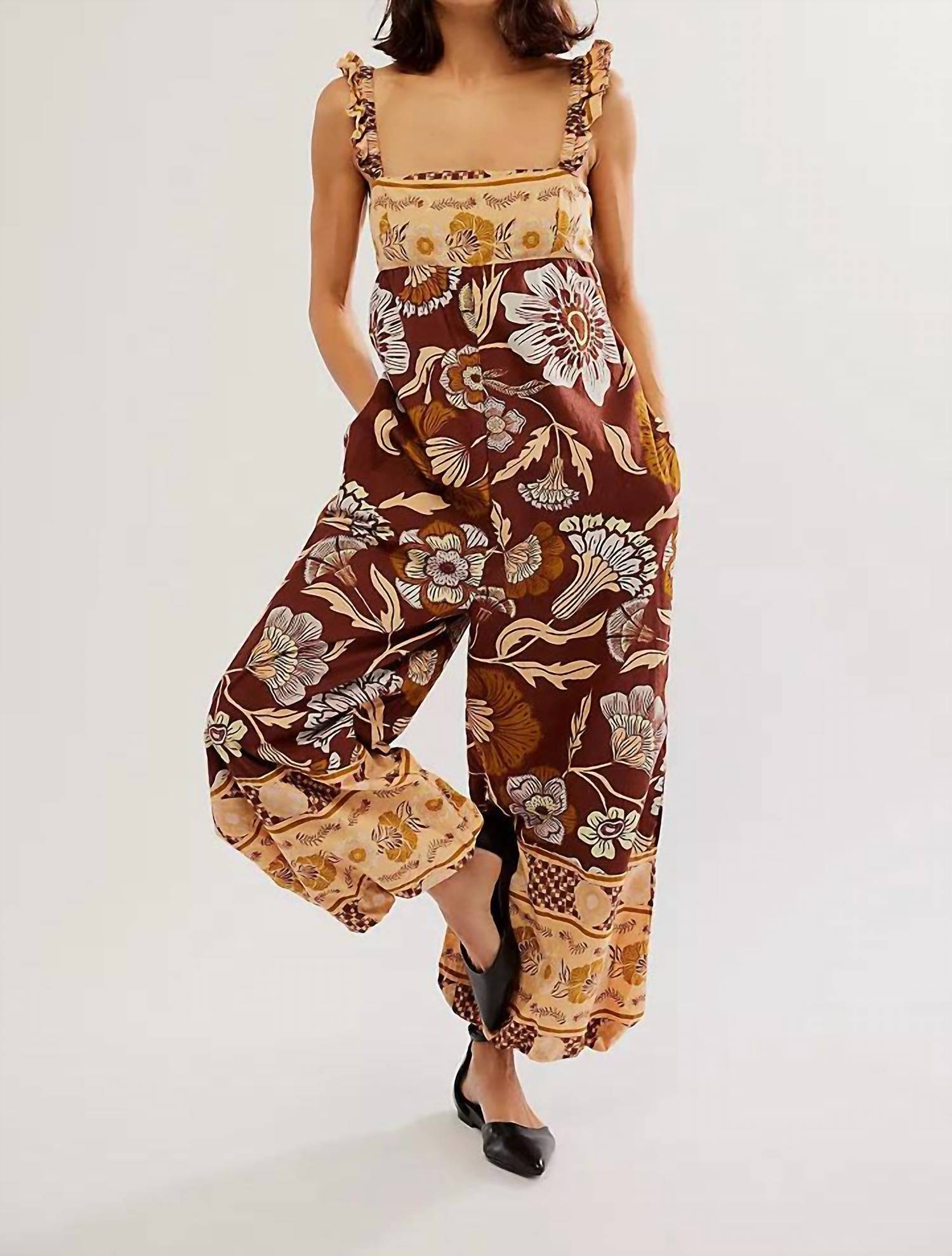 

Комбинезон Bali Albright в кофейном цвете Free People, цвет coffee combo