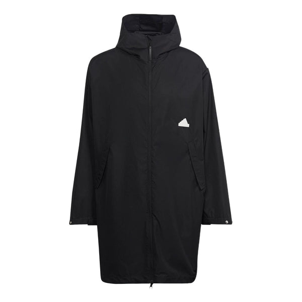 

Куртка men's logo solid color hooded jacket windbreaker black Adidas, мультиколор