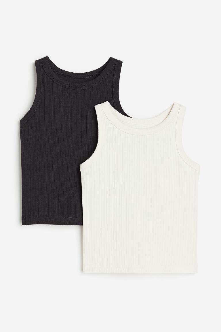 

2 пары топов в рубчик H&M, черный