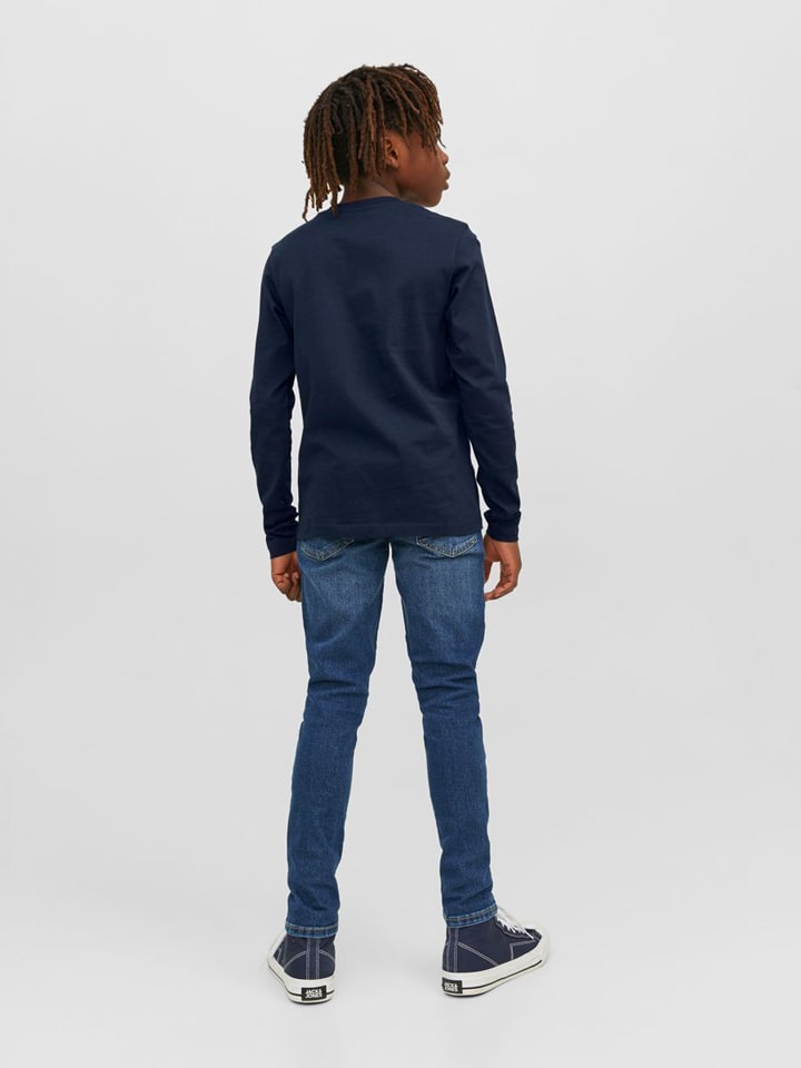 JACK & JONES Junior Футболка с длинными рукавами темно-синего цвета — фото 3