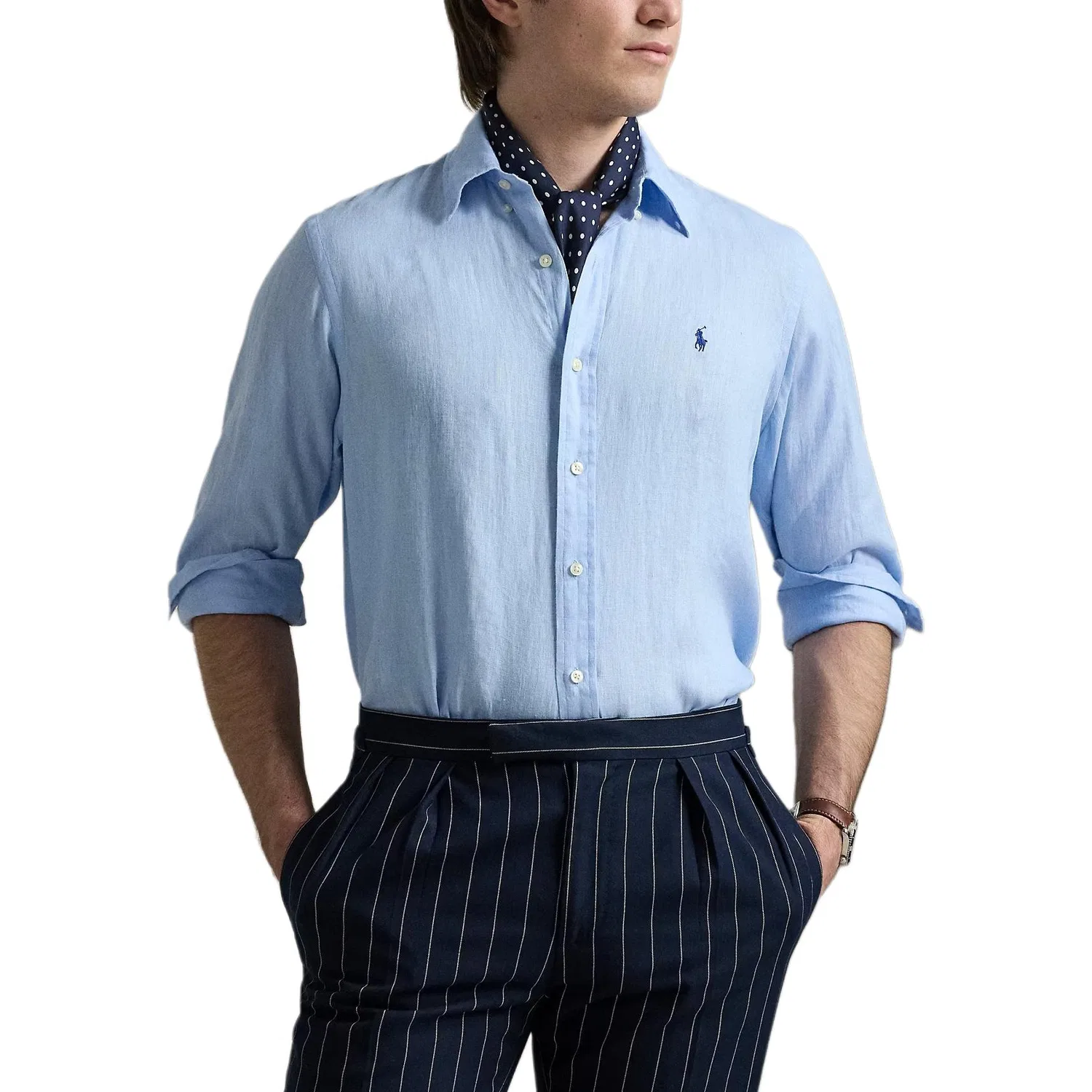 Рубашка с пуговицами с длинным рукавом Polo Ralph Lauren, Blue — фото 4
