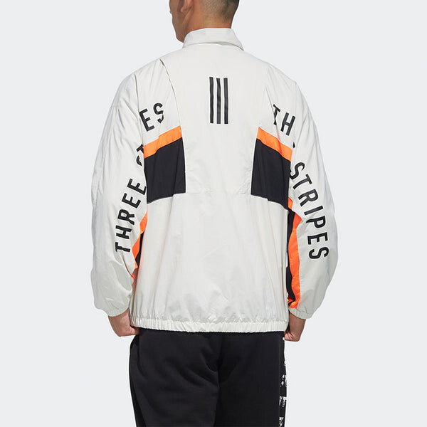Куртка Men's adidas Mh Cb Jkt Back Alphabet Logo Printing Sports Stand Collar Jacket Autumn Gray, серый — фото 4