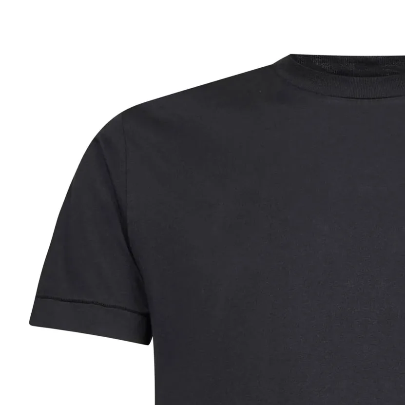 STONE ISLAND Футболка мужская черная с круглым вырезом — фото 4