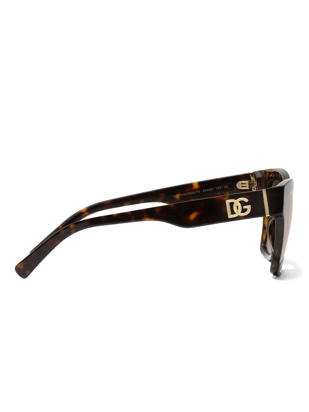 Прямоугольные солнцезащитные очки с перекрестным логотипом DG Dolce & Gabbana, коричневый — фото 3