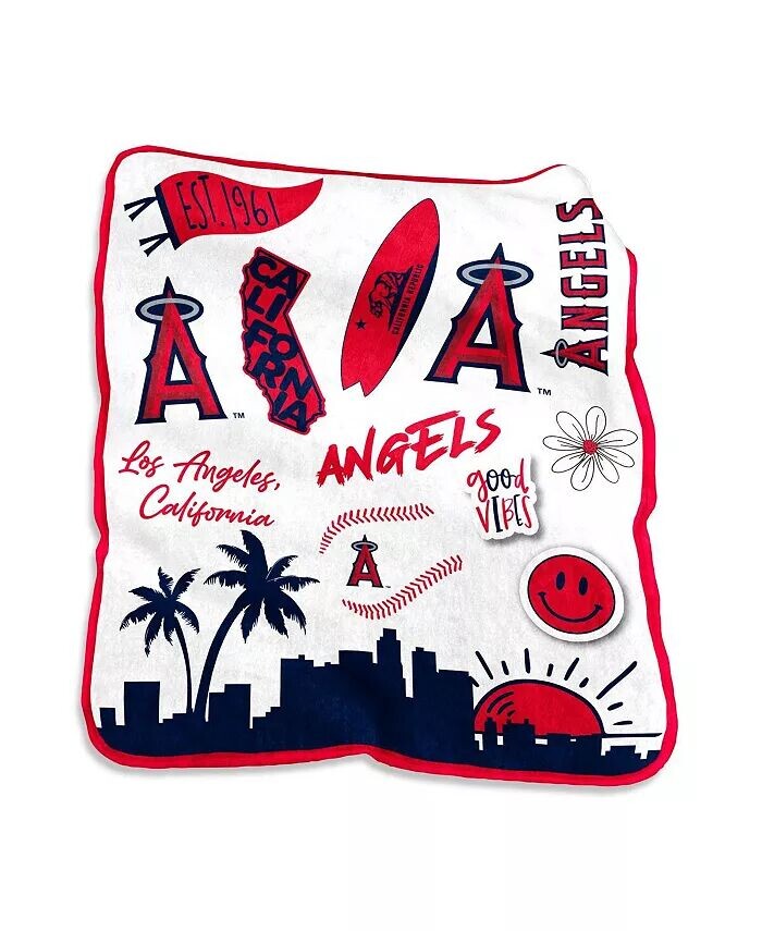 

Плюшевое плед Los Angeles Angels Native Raschel размером 50 x 60 дюймов Logo Brands, мультиколор