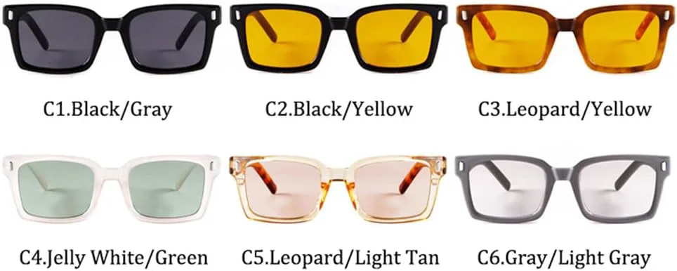 

Винтажные прямоугольные солнцезащитные очки с заклепками и леопардовым принтом, для женщин и мужчин, в стиле ретро, ​​массивные солнцезащитные очки VFDHN, C4