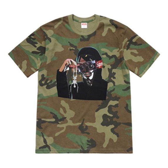 

Футболка ss19 creeper tee woodland camo Supreme, зеленый