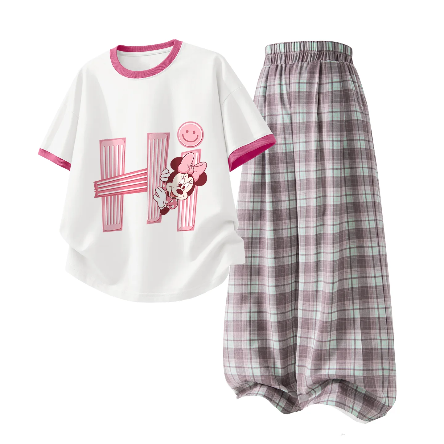 Детский спортивный комплект Casual Sportswear из 2 предметов Disney, Dihui White Red+Solid Pink