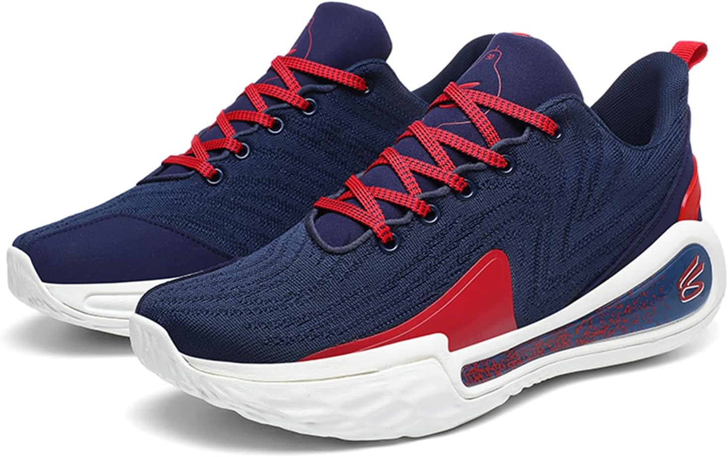 

Мужские дышащие баскетбольные кроссовки QAOTEROD средней посадки с противоскользящей амортизацией, круглым носком и дышащей шнуровкой, модные спортивные обувь, подходящие для бега, бадминтона и фитнеса, синий
