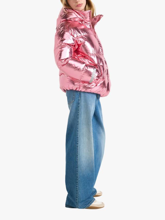 Детская металлизированная утепленная куртка Lindex, Dusty Pink — фото 3