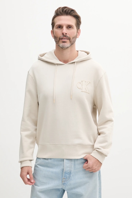 

Хлопковая толстовка Calvin Klein Jeans, бежевый
