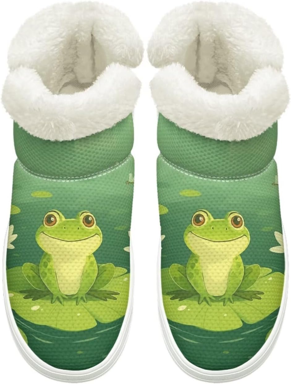 

Зимние Ботинки на Легком Надевании для Женщин и Мужчин с Эластичной Липучкой у Щиколотки, Пушистые Снежные Ботинки с Меховой Подкладкой, Удобные, Нескользящая Подошва Cugasmaru, зеленый