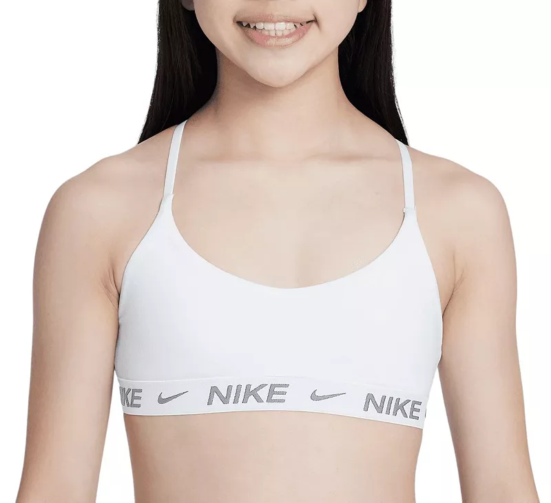 

Спортивный бюстгальтер Nike Dri-FIT Indy для девочек, белый