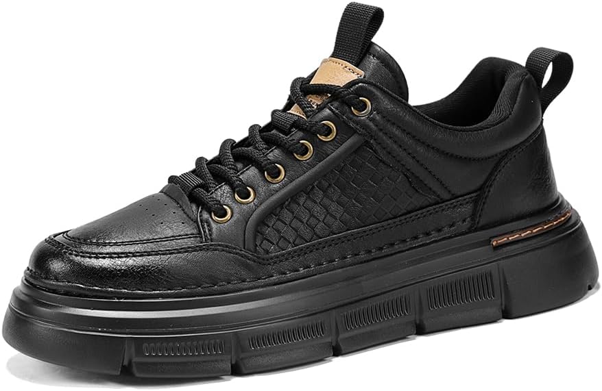 

MEIXI MOBILE Мужская обувь для офиса и повседневной носки, удобные легкие кроссовки на шнурках, черный