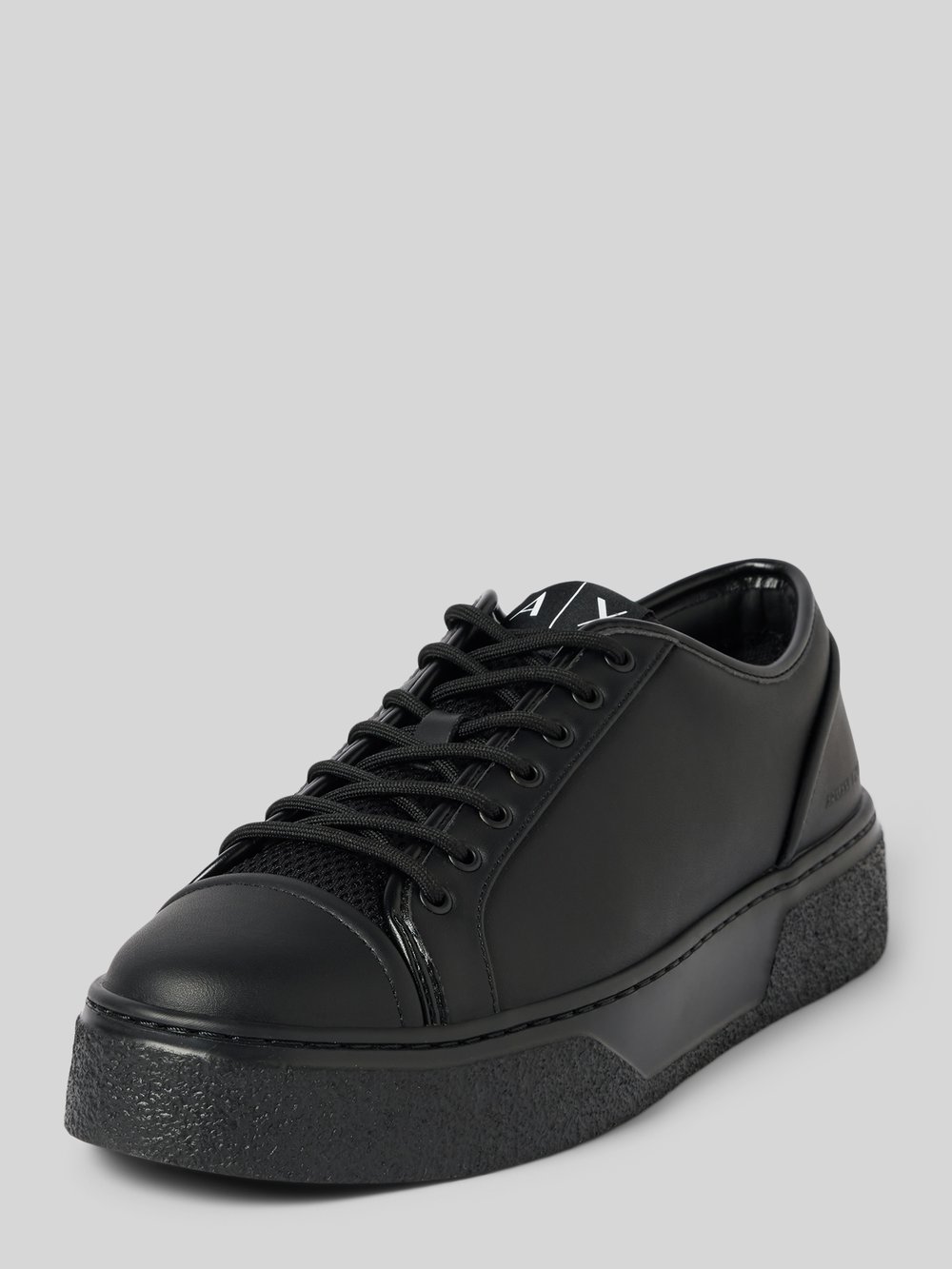 

Кожаные кеды на платформе, модель «Lace Up» ARMANI EXCHANGE, черный