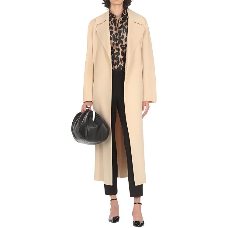 

WEEKEND MaxMara Мановское длинное пальто с поясом, Beige