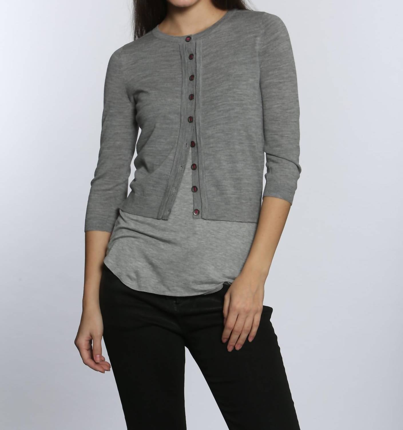 

Женский кардиган из мериносовой шерсти серого цвета LABEL+thread