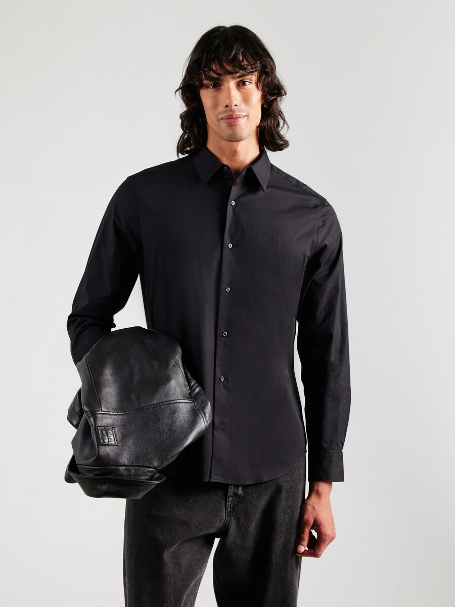 Рубашка на пуговицах классического кроя Calvin Klein, Black — фото 2