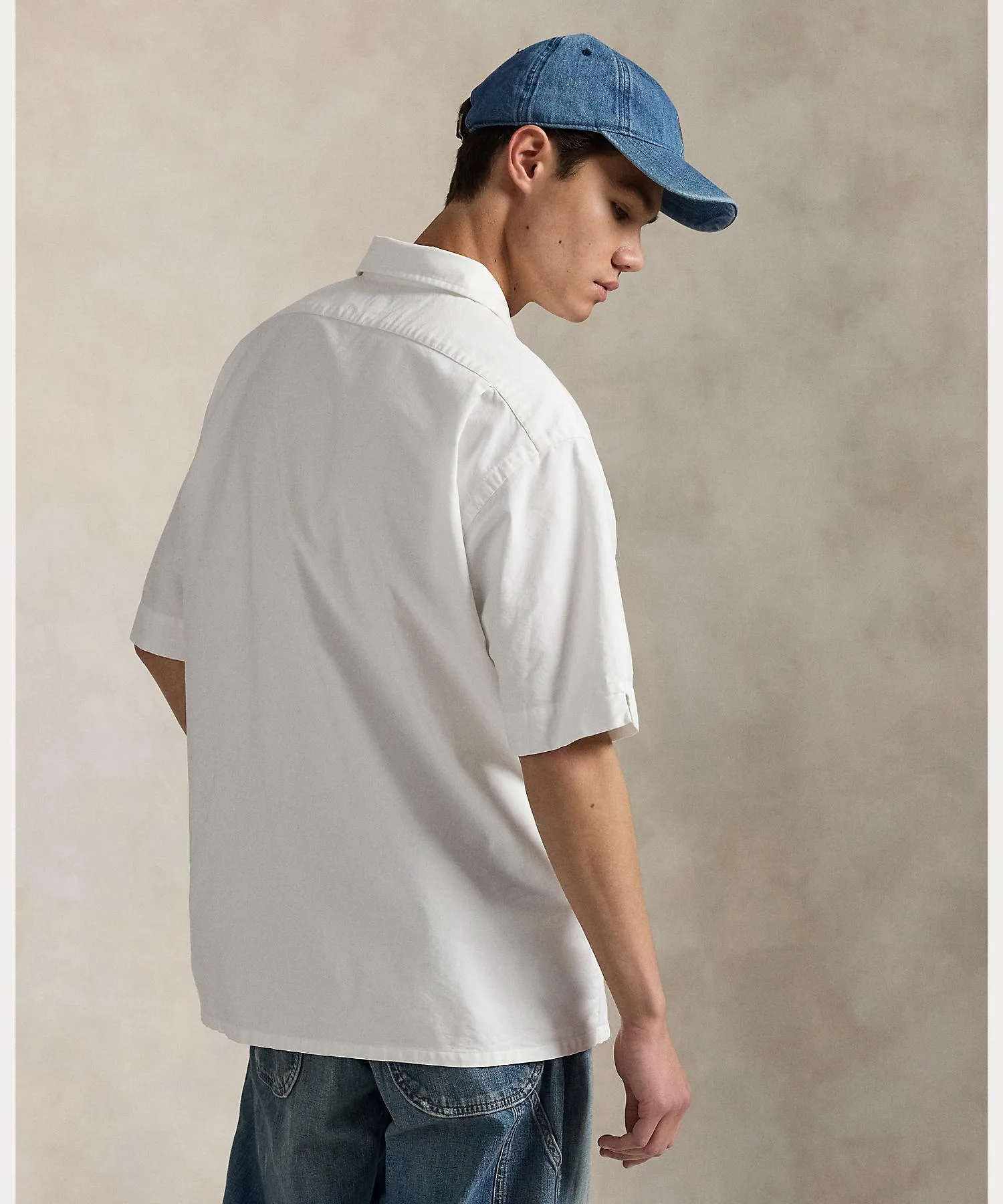 Мужская рубашка из органического хлопка Big Shirt POLO RALPH LAUREN белая — фото 4