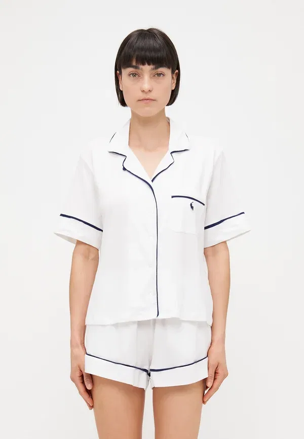 Пижама-комплект с коротким рукавом из хлопка и лиоцелла Polo Ralph Lauren, белый