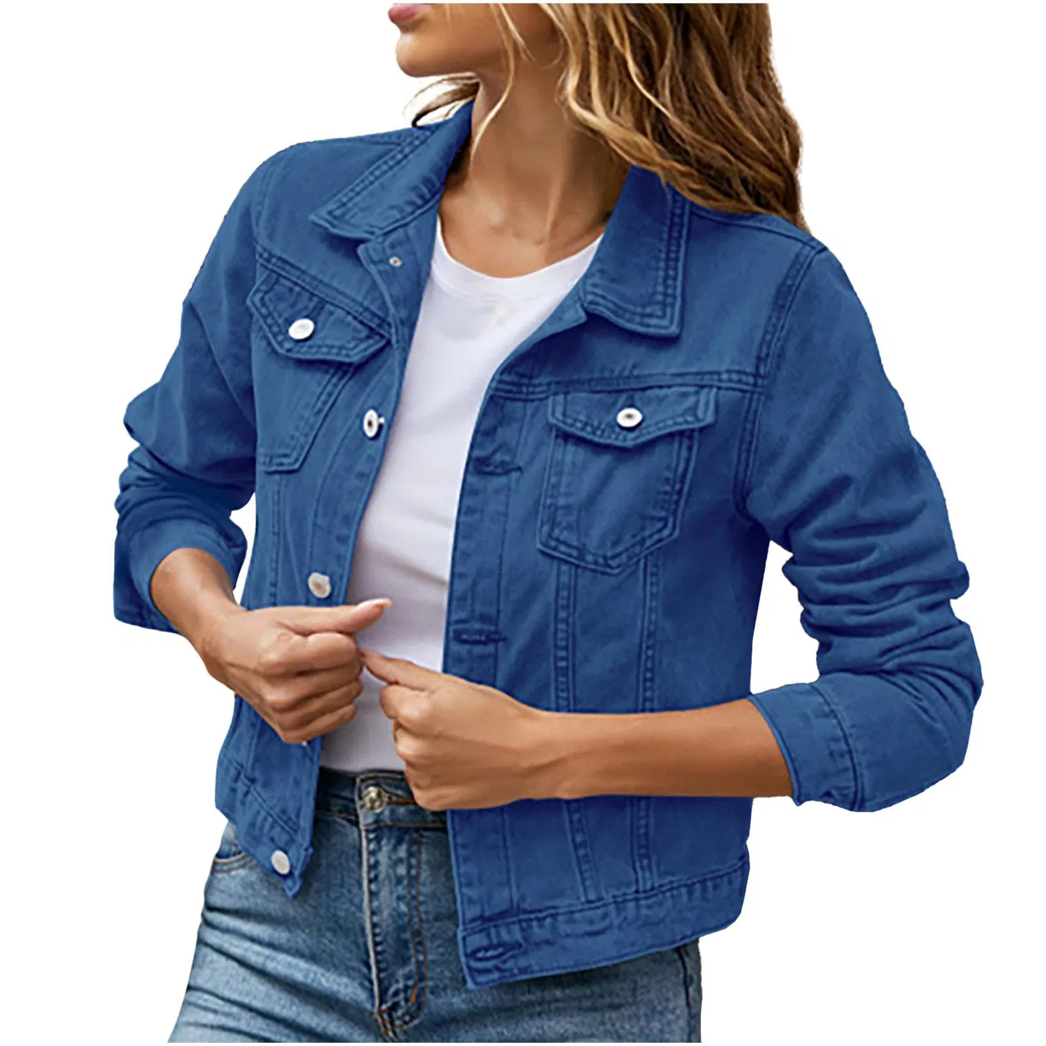 Женская джинсовая куртка с принтом Petite Denim Jacket, Blue