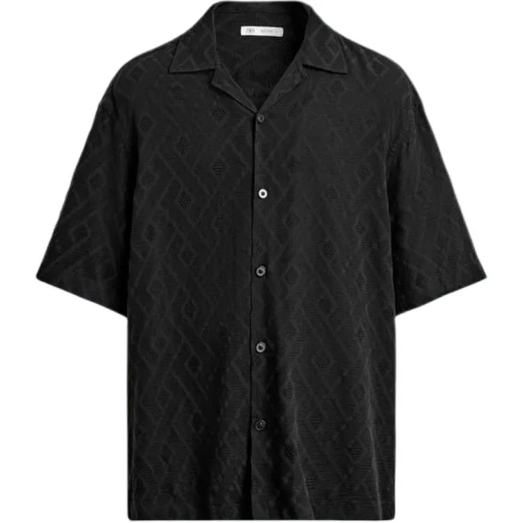 Мужская рубашка с длинным рукавом Black ZARA, Black