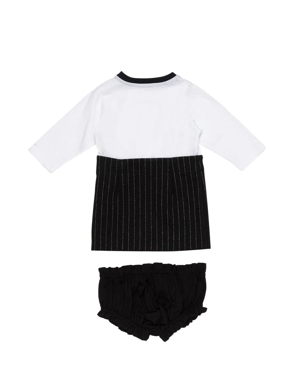 Комплект из платья и блумеров в тонкую полоску Balmain Kids, черный — фото 2
