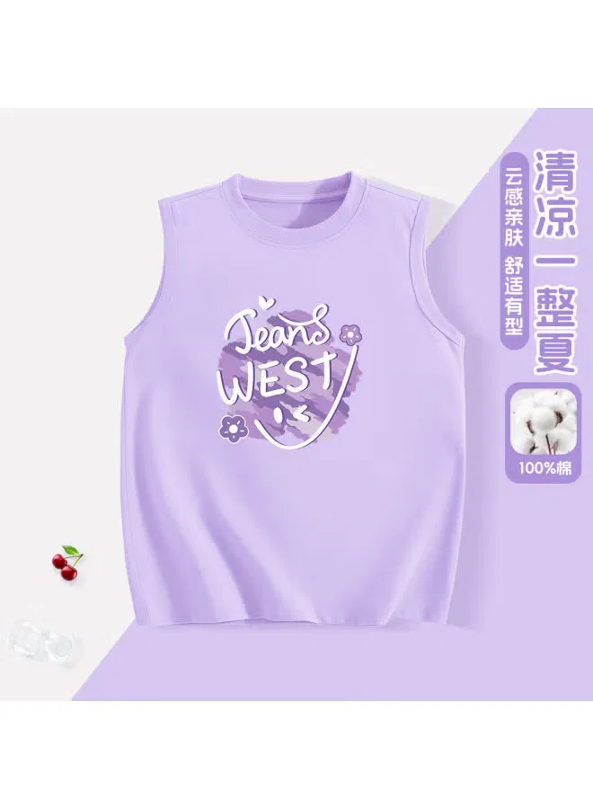 Топ без рукавов с принтом букв для девочки Jeanswest, фиолетовый — фото 2