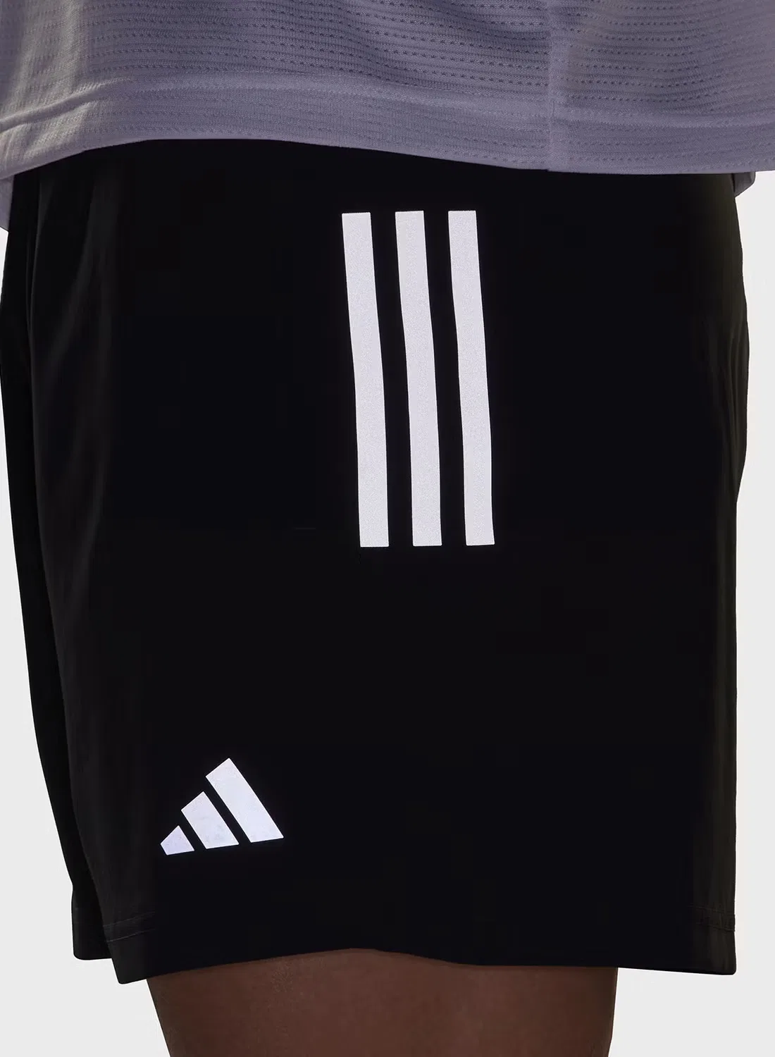 Шорты беговые с логотипом Adidas, черный — фото 4