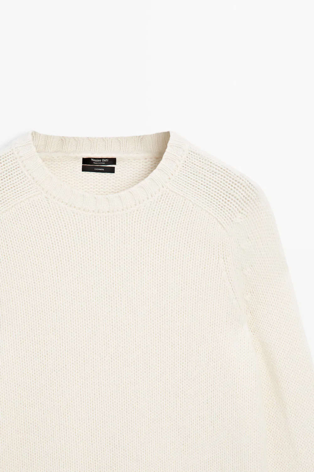 Укороченный вязаный свитер Massimo Dutti Vanilla, из 100% кашемира, Vanilla — фото 4