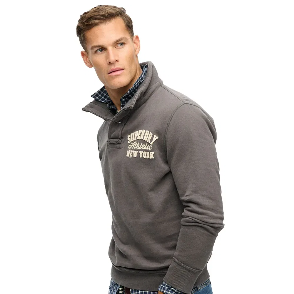 Свитшот Vintage Athletic Half Button Superdry, серый — фото 3
