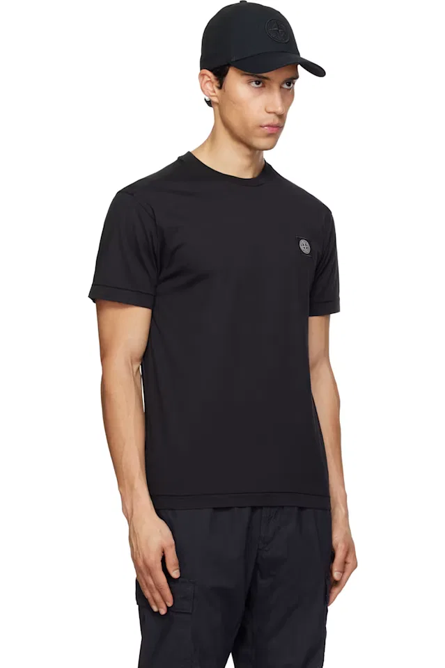 Черная футболка из хлопкового трикажа 2100027 60/2 Stone Island — фото 2