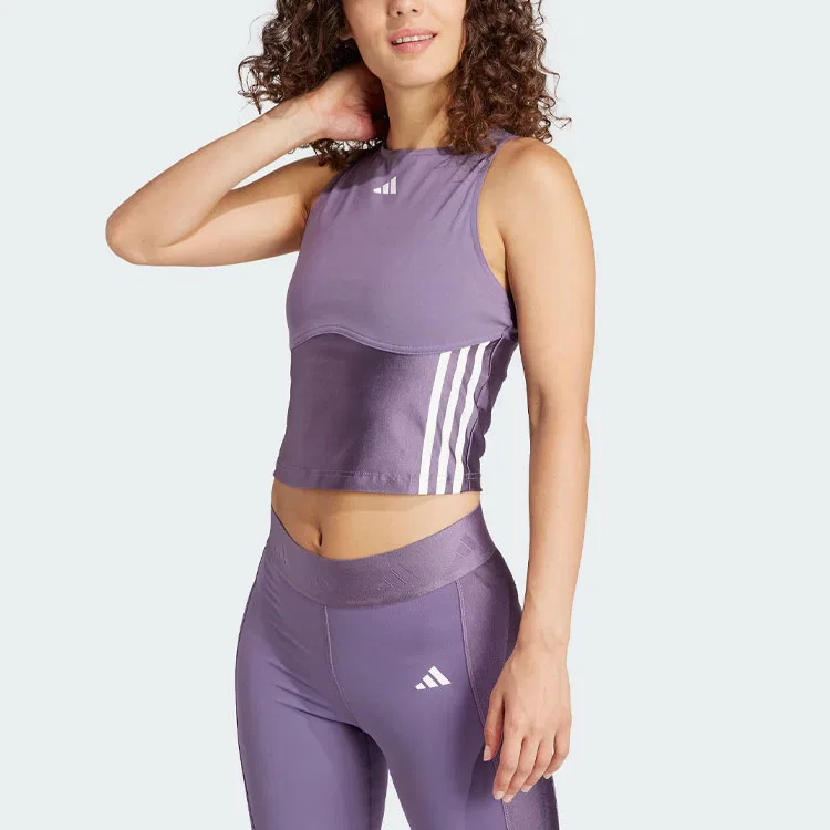 Женский топ без рукавов модели Tank Top Adidas, Dark Gray Violet — фото 3